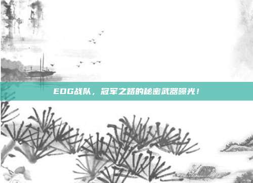 EDG战队，冠军之路的秘密武器曝光！