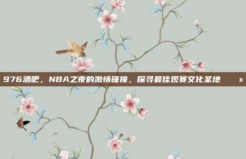 976酒吧，NBA之夜的激情碰撞，探寻最佳观赛文化圣地 🍻