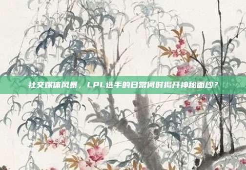 社交媒体风暴，LPL选手的日常何时揭开神秘面纱？