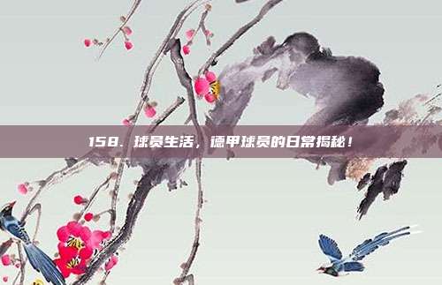 158. 球员生活，德甲球员的日常揭秘！